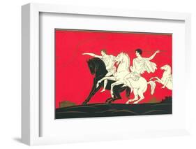 Greek Warriors Throwing Spears-Found Image Press-Framed Photographic Print
