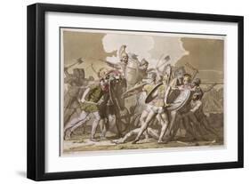 Greeks and Trojans Fight over the Body of Patroclus, Plate 34, Le Costume Ancien ou Moderne-Pelagio Palagi-Framed Giclee Print