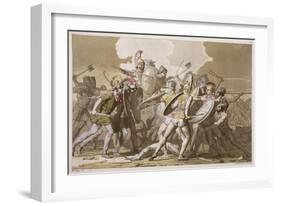 Greeks and Trojans Fight over the Body of Patroclus, Plate 34, Le Costume Ancien ou Moderne-Pelagio Palagi-Framed Giclee Print