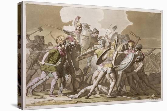 Greeks and Trojans Fight over the Body of Patroclus, Plate 34, Le Costume Ancien ou Moderne-Pelagio Palagi-Stretched Canvas