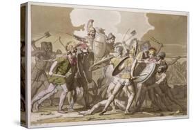 Greeks and Trojans Fight over the Body of Patroclus, Plate 34, Le Costume Ancien ou Moderne-Pelagio Palagi-Stretched Canvas