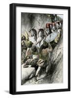 Greeks under Leonidas Holding Off the Persian Invasion at Thermopylae, 480 Bc-null-Framed Premium Giclee Print