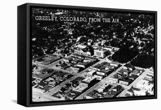 Greeley, Colorado - Aerial-Lantern Press-Framed Stretched Canvas