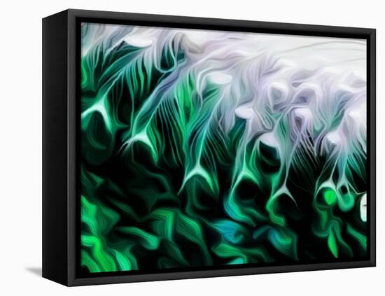 Green Abstract, 2021, (digital)-Scott J. Davis-Framed Stretched Canvas