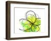 Green Abstract Brush Splash Flower-Irena Orlov-Framed Premium Giclee Print