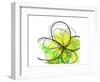 Green Abstract Brush Splash Flower-Irena Orlov-Framed Premium Giclee Print
