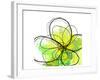 Green Abstract Brush Splash Flower-Irena Orlov-Framed Premium Giclee Print