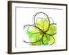 Green Abstract Brush Splash Flower-Irena Orlov-Framed Premium Giclee Print