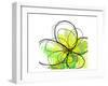 Green Abstract Brush Splash Flower-Irena Orlov-Framed Art Print