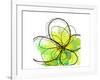 Green Abstract Brush Splash Flower-Irena Orlov-Framed Art Print