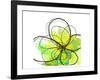 Green Abstract Brush Splash Flower-Irena Orlov-Framed Art Print
