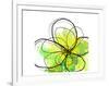 Green Abstract Brush Splash Flower-Irena Orlov-Framed Art Print