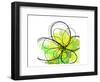 Green Abstract Brush Splash Flower-Irena Orlov-Framed Art Print