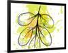 Green Abstract Brush Splash Leaves-Irena Orlov-Framed Art Print