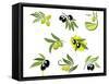 Green and Black Olives Set-seamartini-Framed Stretched Canvas