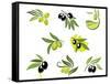 Green and Black Olives Set-seamartini-Framed Stretched Canvas