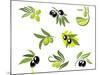 Green and Black Olives Set-seamartini-Mounted Art Print