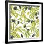 Green and Black Olives Watercolor-Maria Mirnaya-Framed Art Print