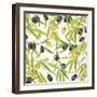 Green and Black Olives Watercolor-Maria Mirnaya-Framed Art Print