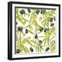 Green and Black Olives Watercolor-Maria Mirnaya-Framed Art Print