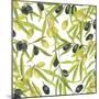Green and Black Olives Watercolor-Maria Mirnaya-Mounted Art Print