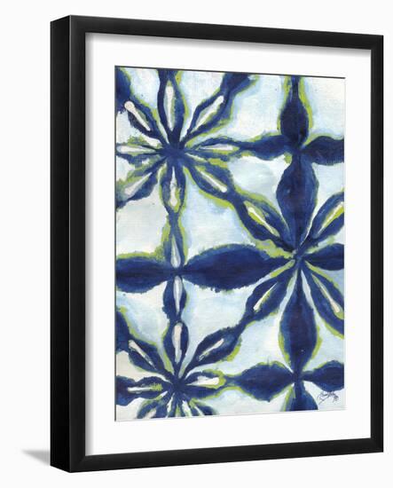 Green and Blue Shibori I-Elizabeth Medley-Framed Art Print
