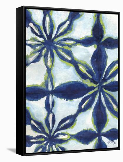 Green and Blue Shibori I-Elizabeth Medley-Framed Stretched Canvas