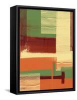 Green and Brown Abstract 1-NaxArt-Framed Stretched Canvas