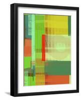 Green and Brown Abstract 3-NaxArt-Framed Art Print