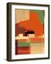Green and Brown Abstract 4-NaxArt-Framed Art Print