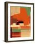 Green and Brown Abstract 4-NaxArt-Framed Art Print