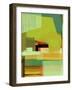 Green and Brown Abstract 5-NaxArt-Framed Art Print