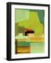 Green and Brown Abstract 5-NaxArt-Framed Art Print