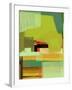 Green and Brown Abstract 5-NaxArt-Framed Art Print