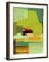 Green and Brown Abstract 5-NaxArt-Framed Art Print