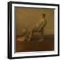 GREEN AND Gold, by Thomas Wilmer Dewing, 1917, American Painting, Oil on Canvas. A Slouching Elegan-Everett - Art-Framed Art Print