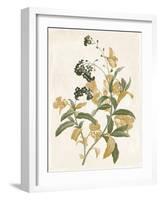 Green and Gold Flowers 2-Jace Grey-Framed Art Print