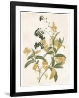 Green and Gold Flowers 2-Jace Grey-Framed Art Print