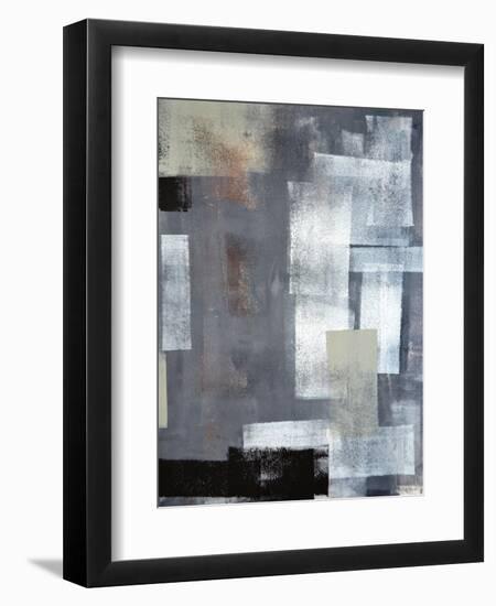 Green And Grey Abstract Art Painting-T30Gallery-Framed Art Print