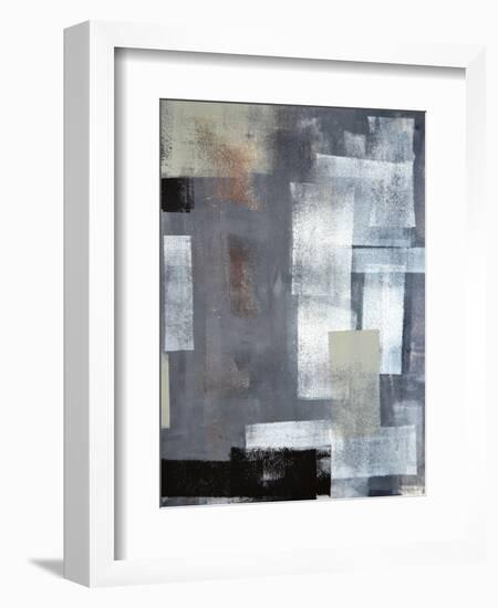 Green And Grey Abstract Art Painting-T30Gallery-Framed Art Print