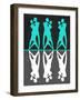 Green and White Couple Dancing-Felix Podgurski-Framed Art Print