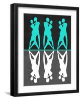 Green and White Couple Dancing-Felix Podgurski-Framed Art Print