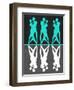 Green and White Couple Dancing-Felix Podgurski-Framed Art Print