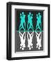 Green and White Couple Dancing-Felix Podgurski-Framed Art Print