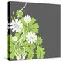 Green and White Flowers-sabelskaya-Stretched Canvas