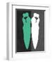 Green and White Kiss-Felix Podgurski-Framed Art Print