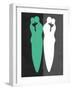 Green and White Kiss-Felix Podgurski-Framed Art Print