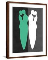 Green and White Kiss-Felix Podgurski-Framed Art Print