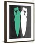 Green and White Kiss-Felix Podgurski-Framed Art Print