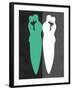 Green and White Kiss-Felix Podgurski-Framed Art Print